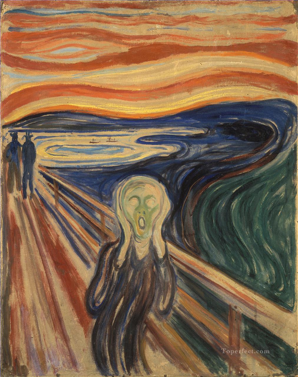 The Scream by Edvard Munch 1910 tempera Oil Paintings